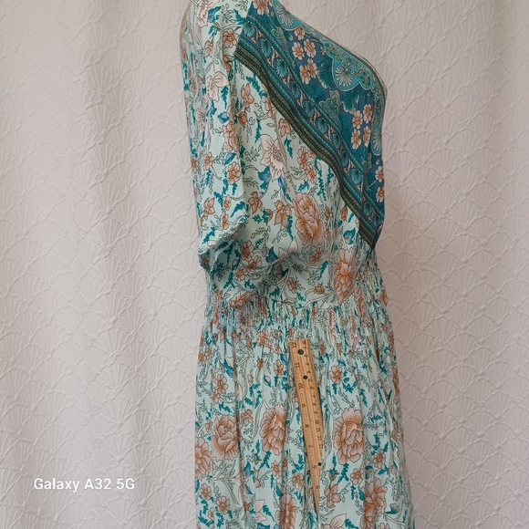 BloomChic Women Size 18-20 Teal and Cream Floral Midi Dress - Picture 8 of 16